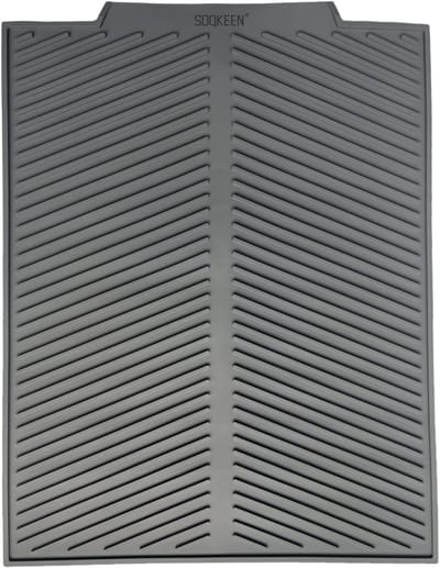 SnelShoppen - Silicone Draining Mat 43x33cm - Donkergrijs, Waterdoorlatend, Antislip, Warmtebestendig, Droogmat voor Keuken en Afwas