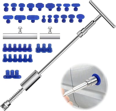 24 Pcs Car Dent Repair Kit - Dent Tool - T-Bar Puller - Car Dent Pulling - Paintless Dent Removal Kit voor Effectieve Vehicle Dent Removal