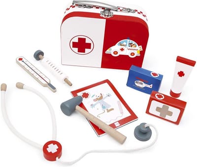 Scratch Dokterskoffer Set 9-delig Wit/rood 19 X 14 X 7 Cm