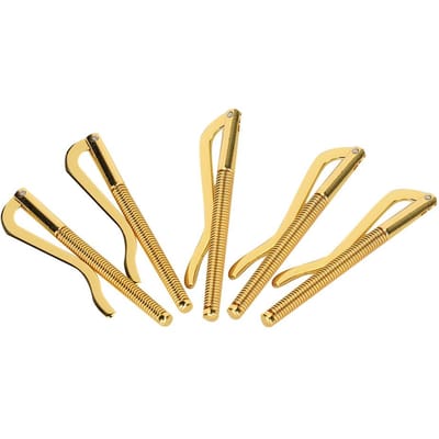 5 stuks geldclips met veer, roestbestendig, gegalvaniseerd staal, 75 mm, voor leren portemonnee(gouden ) goud
