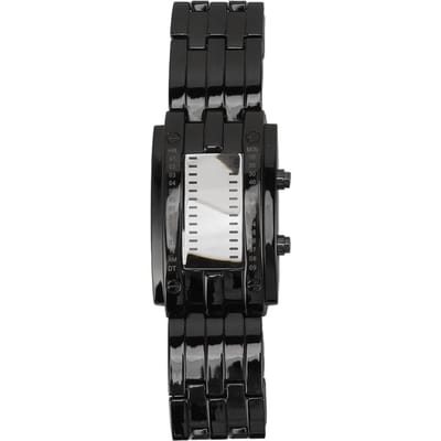 Dual Line Binair Horloge Digitaal Blauwe LED Legering Binair Mode Polshorloge voor Studenten Koppels Zwart black