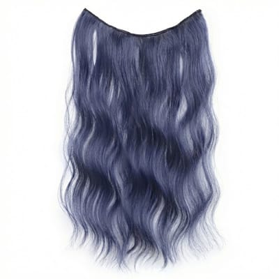 Asblauw zwart golvend haar extensie extensions dames clip in haar verlenging wavy haarstuk kleuraccent natuurlijk ogend clip weft