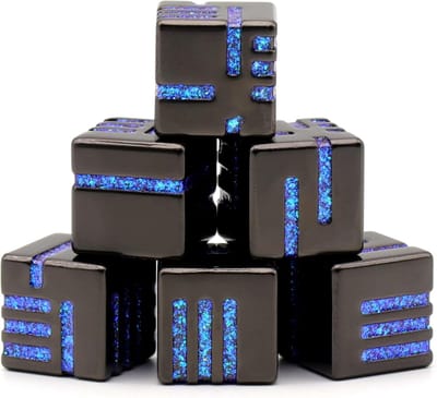 SnelShoppen - D6 Metalen Dobbelstenen Set - 7 Stuks 6 Zijdige Solid Metal Dobbelstenen voor DND, Dungeons and Dragons, Rollenspel, Accessoires, Cadeau
