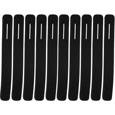 Lot de 10 sangles d'attache pour canne à pêche, bande de fixation antidérapante pour canne, accessoire porte-canne black