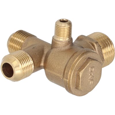 Composants de remplacement de valve de compresseur d'air Laiton Valve de contrôle à clapet à 4 voies double tuyau Accessoire 10x16x 16x20.5mm