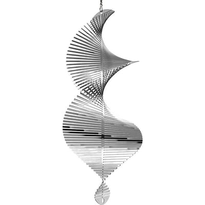 Roestvrijstalen Windgongen Windmolen Metalen Spinner Spiraalvormige Windspinners voor Tuin Decor Zwenkbare Gazon Windgongen Ornamenten gray