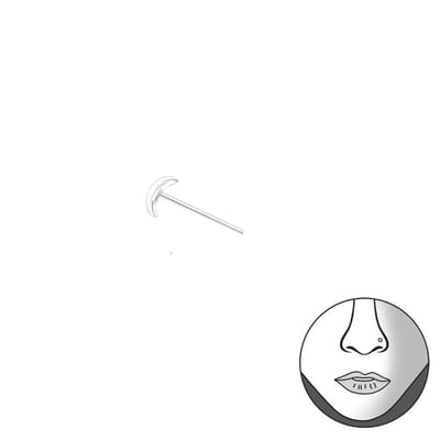 Aramat Jewels | Neuspiercing | Zilveren Maantje Neuspiercing met Stijl | | | |2mm | Zilver | Volwassenen | Verkleurd niet