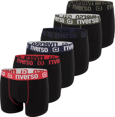riverso Heren Boxershorts RIVOle 6-Pack Zwart S