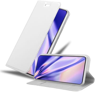 Cadorabo Hoesje geschikt voor Samsung Galaxy S21 PLUS in CLASSY ZILVER - Beschermhoes met magnetische sluiting, standfunctie en kaartvakje Book Case Cover Etui