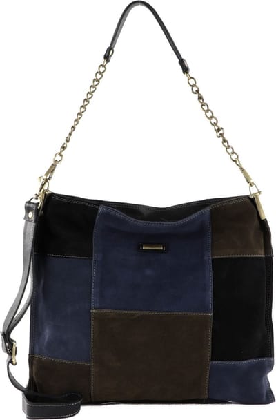 CATERINA LUCCHI Leren Schoudertas Angelika Kauffman Shopping Bag Inverno Blauw Veelkleurig