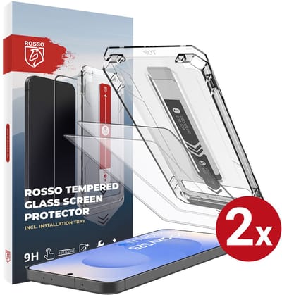 Rosso Screenprotector Geschikt voor Samsung Galaxy S25 | 9H Tempered Glass | Beschermglas | Glasplaatje | Case Friendly | Installatietray | Geen luchtbellen & stof | Eenvoudige montage | 2-Pack