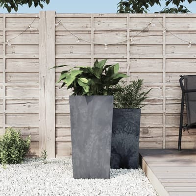 vidaXL - Plantenbak - met - uitneembare - bak - beton-look - 21/49 - L - PP - grijs