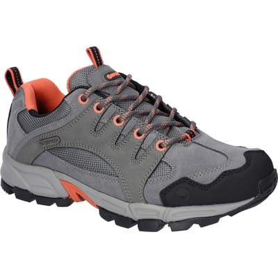 Hi-Tec Auckland Lite Leren Wandelschoenen Voor Dames In Staal/Koraal/Cool Grijs