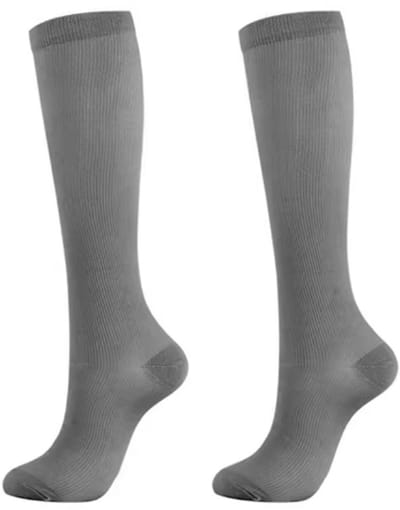 Scoby - Steunkousen - Compressie Sokken - Vliegtuigkousen - Travel/Running Socks - Geschikt Voor Hardlopen/Voetbal/Hockey/Wandelen - 36 t/m 41 - Grijs