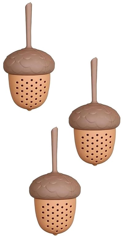 Dailygoods- Thee-ei 3-delig - Siliconen - Theezeef - Thee infuser - Eenvoudig in gebruik - Flexibel en comfortabel ontwerp - Theefilter