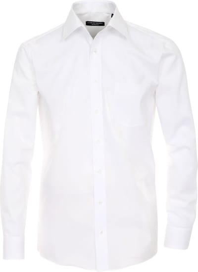 CASA MODA comfort fit overhemd - wit - Strijkvrij - Boordmaat: 56