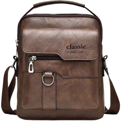 Sac Bandoulière Homme Sacs à Épaule Homme Fermetures Éclair Sacs à Main Grande Capacité Sac en Cuir Artificiel Pour Homme Sacs Messager Sacs Fourre-Tout bolsa 21x5x24cm gray