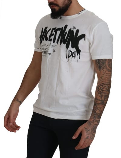 Dolce & Gabbana White Amor Katoenen Crewneck T-shirt voor Heren