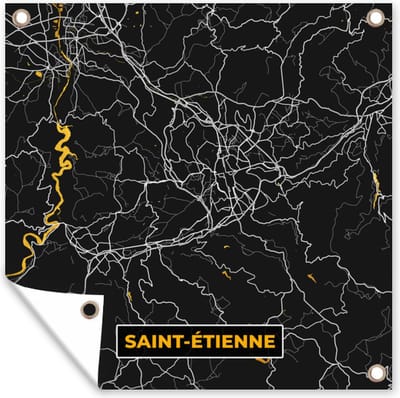 Tuin poster Stadskaart - Plattegrond - Saint-Étienne - Frankrijk - Kaart - 200x200 cm - Tuindoek