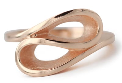Schitterende 14 Karaat Rose Vergulde Zilveren Brede Ring Infinity Oneindigheid 16.50 mm. (maat 52)