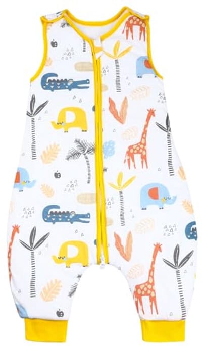 Zomerse Babyslaapzak met Voeten 0,5 TOG - Katoenen Mouwloze Slaapzak met Pijpen voor Peuters (93 cm, 3-5 jaar)