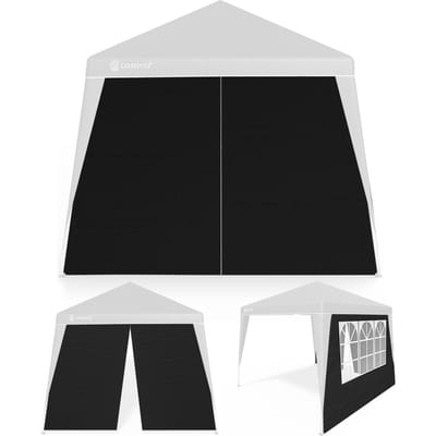 CASARIA Zijwand Paviljoen Set van 2 - 3x3m Partytent Zijpaneel - Zwart