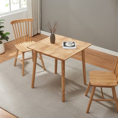 Eettafel Klijori 75x75x74 cm rubberhout naturel [en.casa]