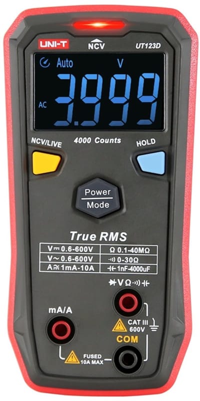 UNI-T UT123D True RMS Digital Multimeter smart one button 4000 counts CAT III 600V