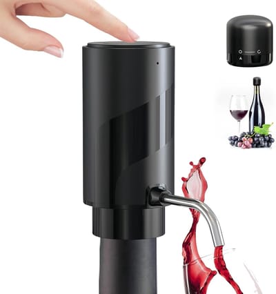Oplaadbare RVS Wijn Decanteerder met USB Kabel en Vergrendelbare Stopper, Ideaal voor Wijnliefhebbers en Perfecte Wijnaccessoires