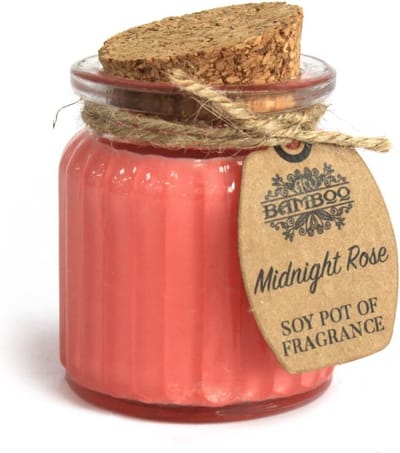 Glazen Potje met Soja Geurkaars Midnight Rose - Ø 5,5 x 7 cm - ± 20 branduren