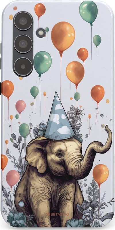 Casetastic Hoesje Geschikt voor Samsung A55 - Stijlvolle Beschermende Duo-layer Case - Olifant Verjaardag