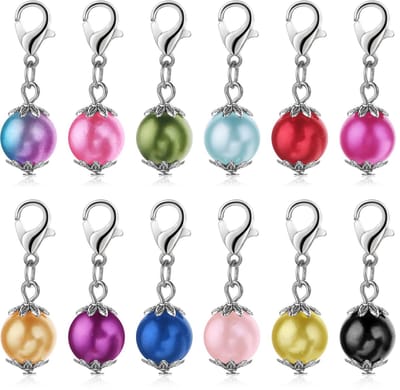 12 Stuks Sieraden Kreeft Gesp Mini Bedels Met Kralen Markers Afneembare Armband Decor, Haken Voor Sieraden Maken Accessoire Doe-Het-Zelf Ambachten (3 cm, 12 Kleuren)
