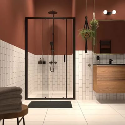 Sealskin - Douche Schuifdeur Inc 140 X 200cm - Zwart Profiel - 8 Mm Helder Glas