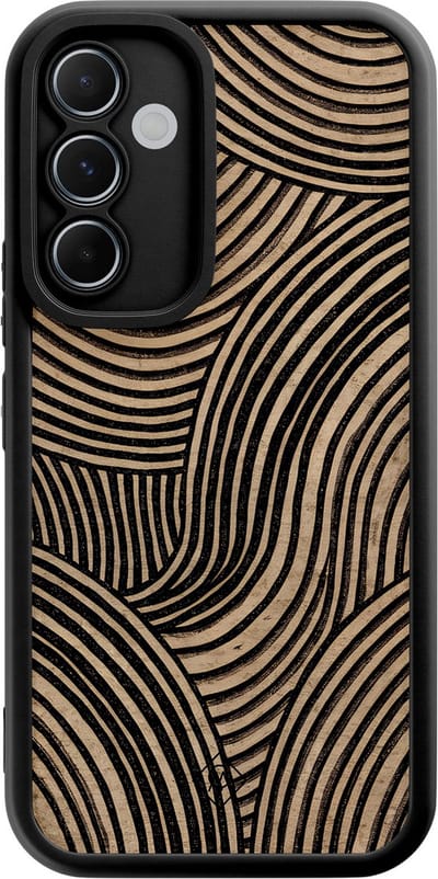 Casimoda® hoesje - Geschikt voor Samsung Galaxy A55 - Ebony Waves - Zwart TPU Backcover - Water - Zwart