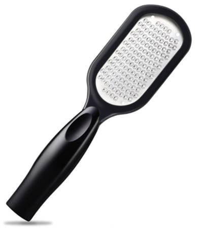 Voetvijl - Eeltvijl - Kunststof en RVS - Exfoliatie - Spatvrij - Eeltverwijderaars - Pedicure - Eeltrasp - Geschikt voor het verwijderen van dode huid van de voeten - 20.5*5.7 cm - Zwart
