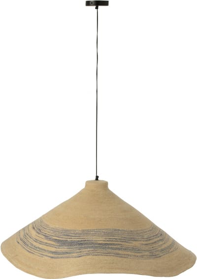 J-Line hanglamp Gestreept - zeegras - naturel/blauw