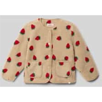 regular fit teddy fleecejack met alloverpatroon model 'GHOKY'