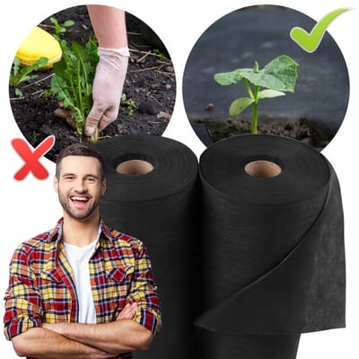 Onkruidvlies Tuinvlies Tegen Onkruid Zwart | Agrotextiel, Tuinvlies 50g met UV-bescherming EU kwaliteit / 100m lang, 1.1m breed | Scheurvast Onkruidvlies | Hoge UV-Stabilisatie | Niet-geweven Stof Zwart | Tuinvlies tegen onkruid