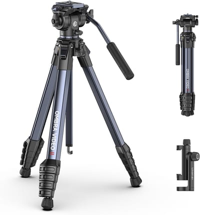 Ulanzi YING Ombra II Travel Tripod - Met 2-in-1 Monopod - Ingebouwde Telefoonhouder - Aluminium - Zwart