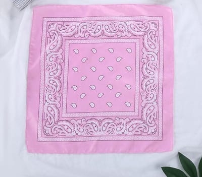 Hip Hop Bandana 100% Katoen Bandana Roze Vierkante Sjaal 55cm * 55cm Hoofdband Gedrukt Voor vrouwen/Mannen/Jongens/Meisjes 2019 Mode