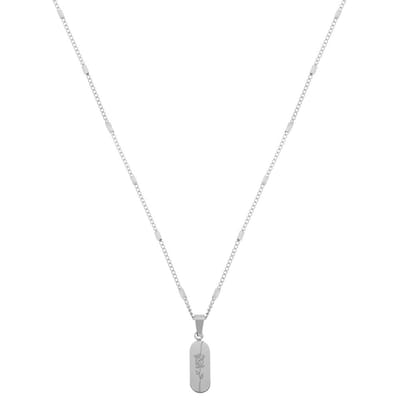 Essentialistics - Ketting met hanger roos - Volwassenen - Zilverkleur - Stainless steel (verkleurt niet) - Verlengkettinkje