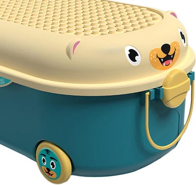 Grote Speelgoed Opbergdoos met Wielen en Deksel voor Kinderkamer