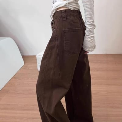 Scimitar Jeans voor Dames In Herfst en Winter Hoge Taille Slankmakend Hangend Losvallend en Veelzijdig Wijde Pijpen Vloerbroek S white