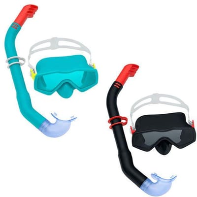 Bestway Set Masker en Buis Volwassene Anatomische Bandje Assorti Kleur +14 Jaar Strand en Zwembad 24071