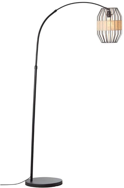 Brillant | Slope arc vloerlamp 1.5m zwart/naturel | lamp | vloer | Normale lamp | ( lamp niet mee geleverd ) | A60 |