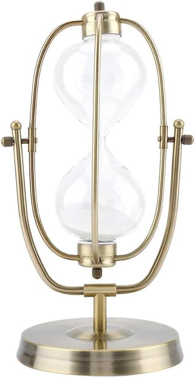 Draaibare Zandloper - Glazen Timer - Tijd Meten - 360 Graden Rotatie - 20x20x37cm - Transparant