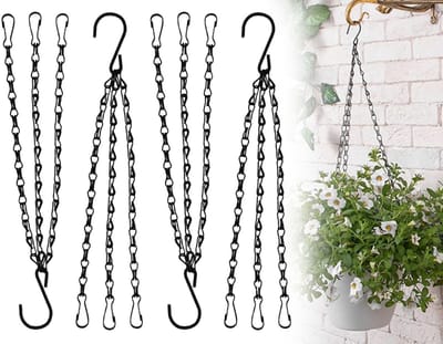 Dailygoods- Ketting Set van 4 - Metalen Ketting 32 cm - Hangketting met Haken - Robuuste Houder - Duurzaam IJzer - Verstelbare Hoogte