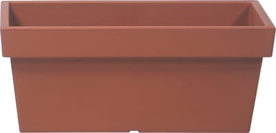 Stevige terras/balkon plantenbak/bloembak kunststof 38 x 18 x 16 cm terra cotta voor buiten