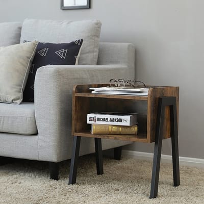 Bobbel home - Vintage - Houten Nachtkastje - Industrieel