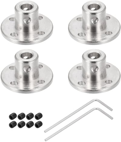 Dailygoods- Flens Koppeling 5 mm - Koppeling Motor - Schroef M1.5 - Zeskant Brander - DIY Stappenmotoren - 8 Stuks